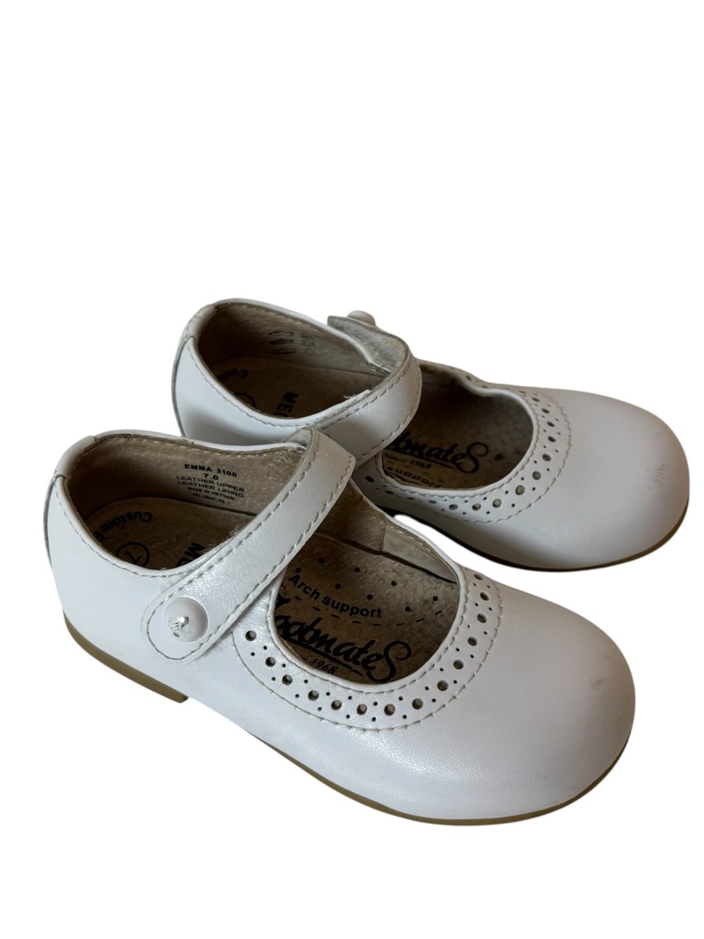 footmates girls shoes Emma Shoe Size 7M White Leather
